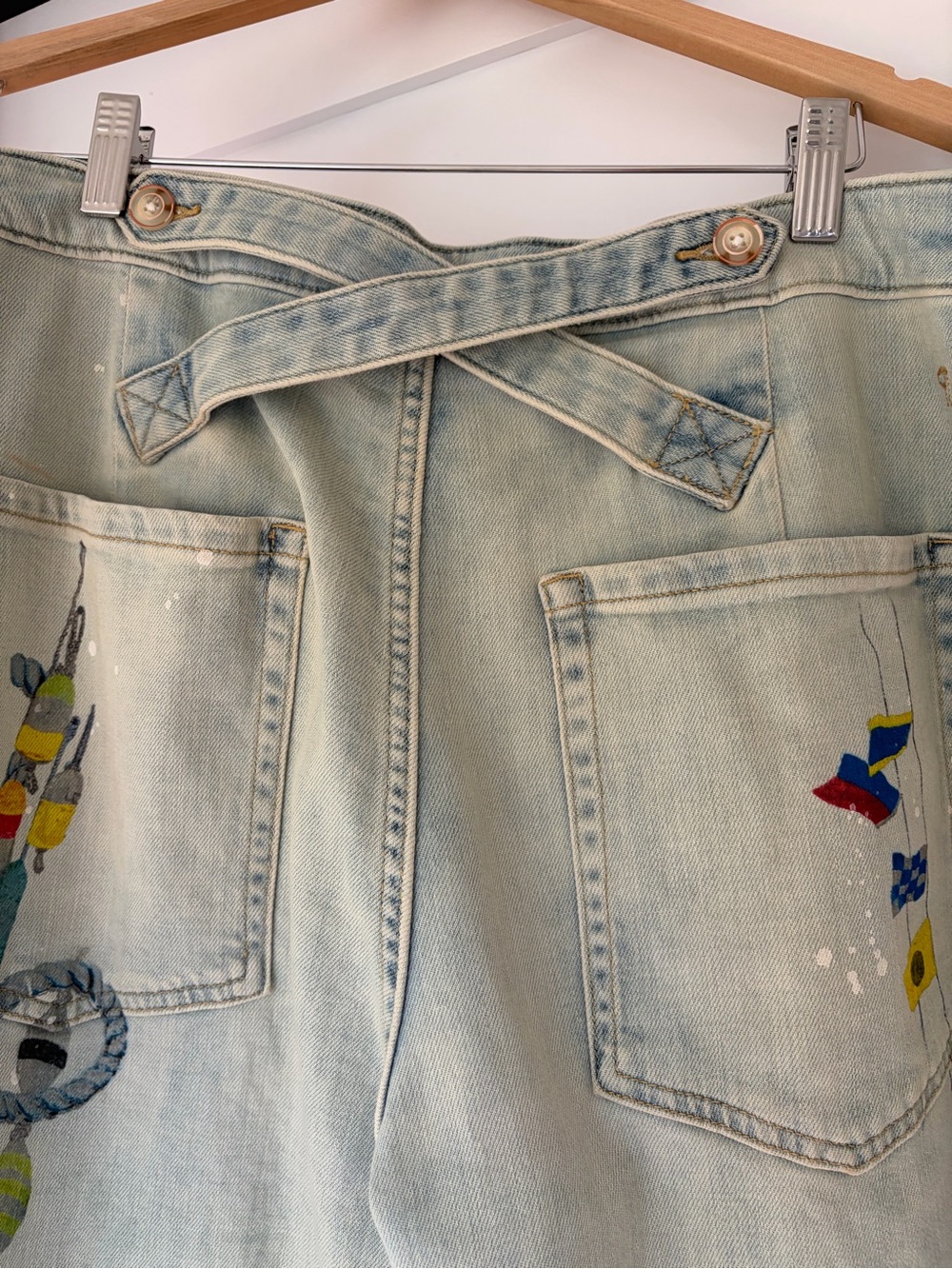 Anthropologie Pilcro Hand‑Painted Nautical Jeans – Size 31 - Picture 5 of 8